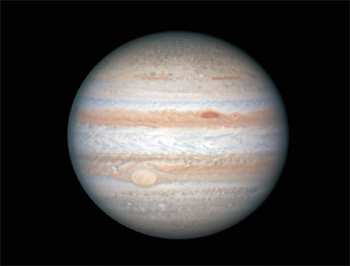 Abb. 2: Jupiter mit dem GRF, aufgenommen von Martin Fiedler und Thomas Böhme mit dem 14-Zoll-MN der Sternwarte Radebeul und einer DMK618.